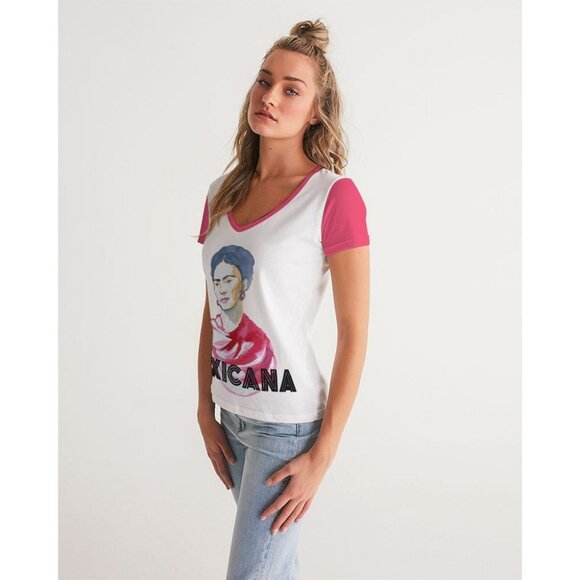 Frida Portrait Women's V-Neck Tee - Picture 3 of 6